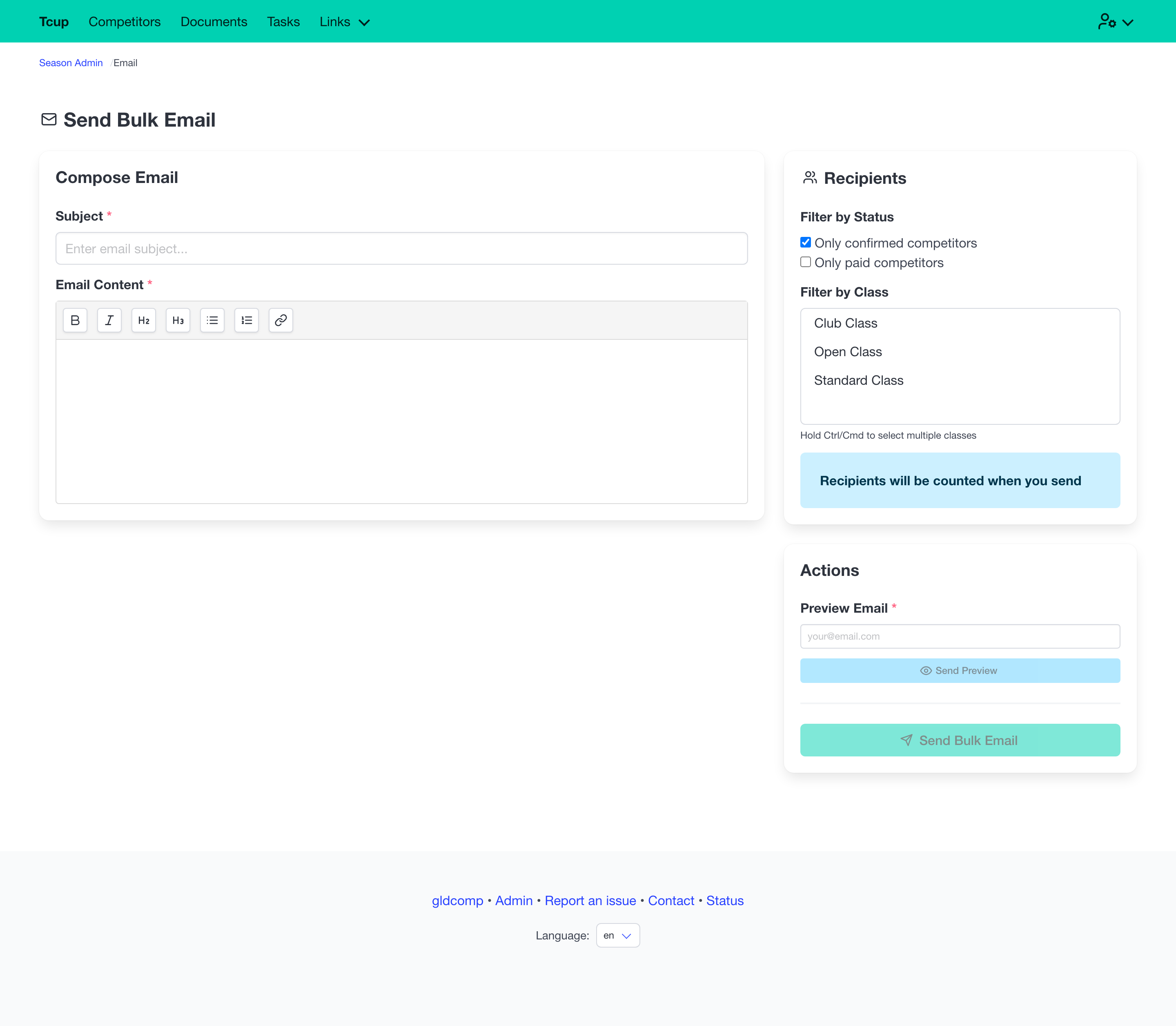 Bulk email composer