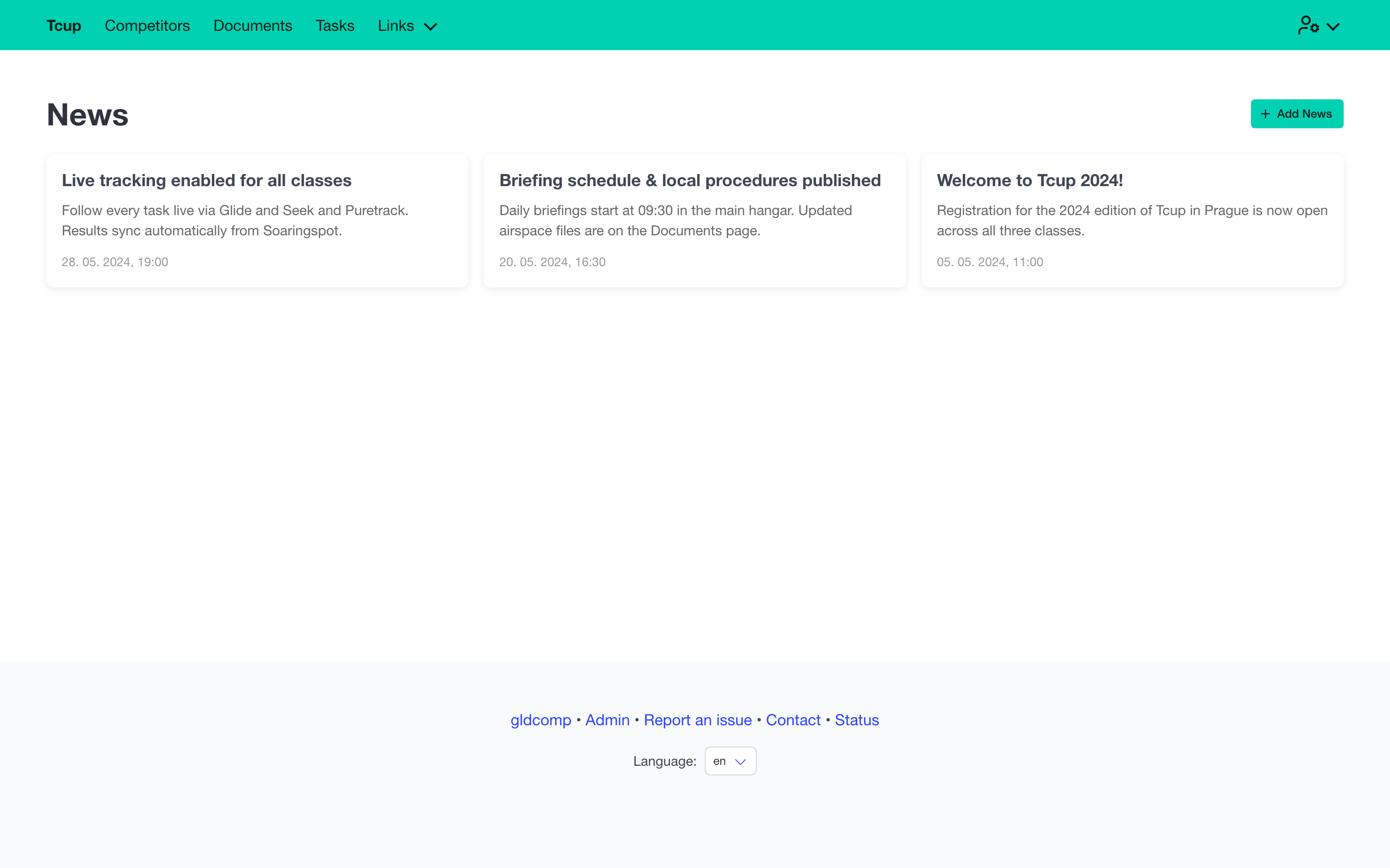 News list page
